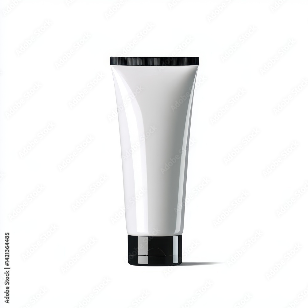 Cosmetic tube mockup product shot on white background Cosmetic tube mockup product shot on white background