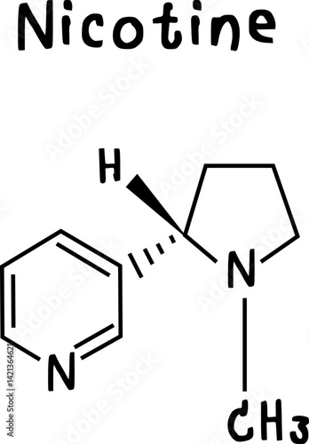 chemical structure of nicotine illustration on transparency background