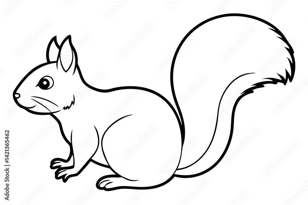 squirrel silhouette line art vector illustration with a white background squirrel silhouette line art vector illustration with a white background