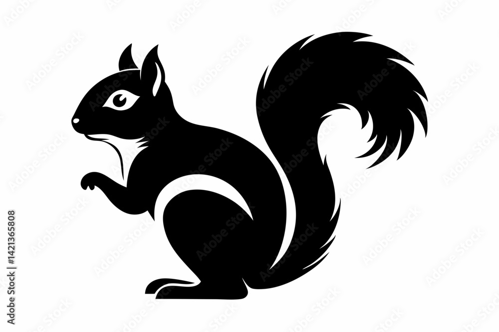 squirrel silhouette line art vector illustration with a white background squirrel silhouette line art vector illustration with a white background