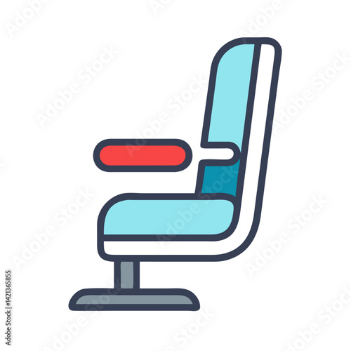 Airplane Seat Icon Representing Passenger Cabin and Air Travel Seating