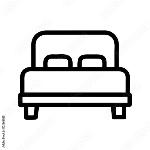 Bed Icon Representing Hotel Accommodation and Comfort Stay