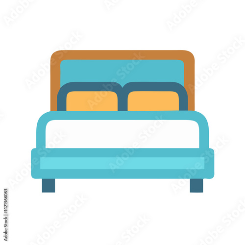 Bed Icon Representing Hotel Accommodation and Comfort Stay