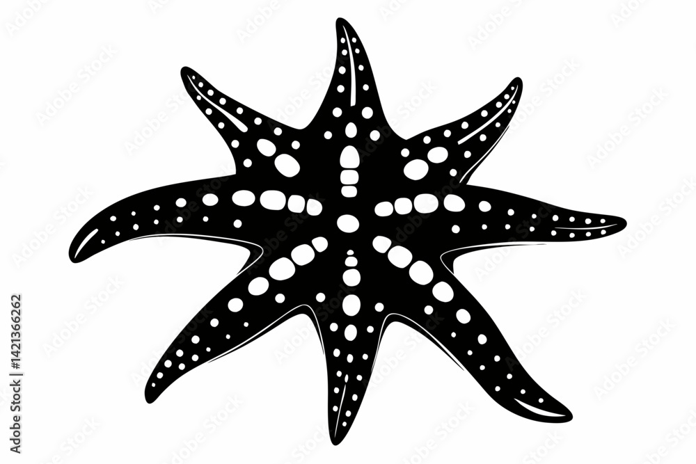 starfish silhouette line art vector illustration with a white background starfish silhouette line art vector illustration with a white background