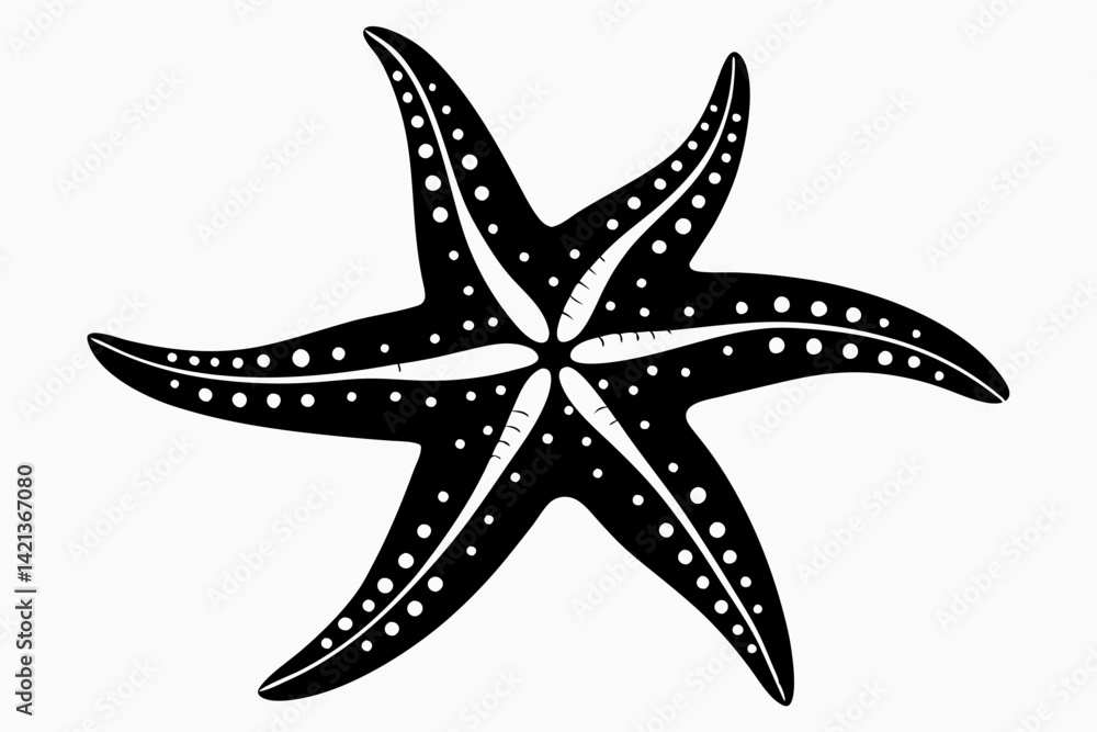starfish silhouette line art vector illustration with a white background starfish silhouette line art vector illustration with a white background