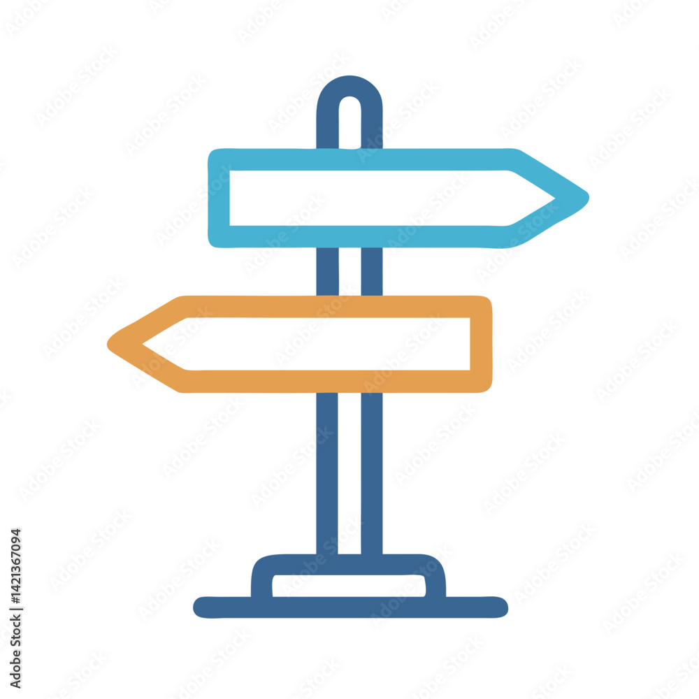 Directional Signpost Icon Representing Tourist Information and Travel Guidance Directional Signpost Icon Representing Tourist Information and Travel Guidance
