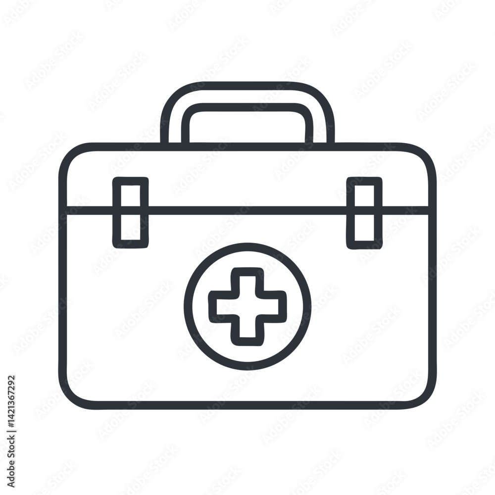First Aid Kit Icon Representing Emergency Medical Care and Health Assistance First Aid Kit Icon Representing Emergency Medical Care and Health Assistance