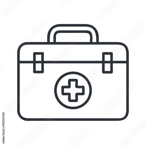 First Aid Kit Icon Representing Emergency Medical Care and Health Assistance