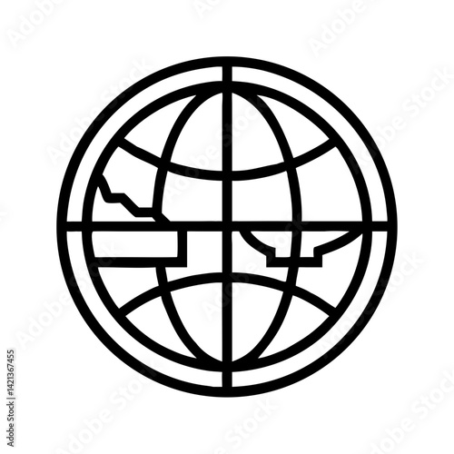 Globe Icon Representing World Travel and Global Exploration