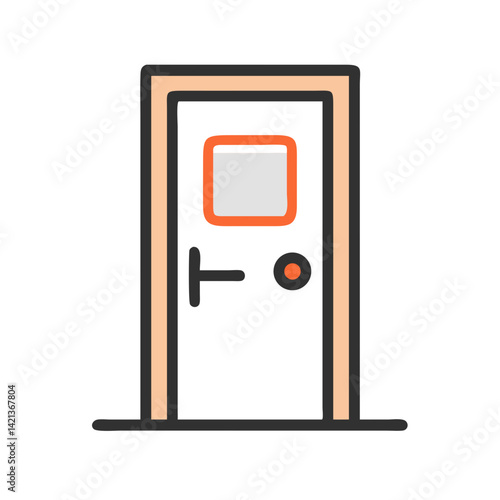 Hotel Room Door Icon Representing Accommodation and Guest Stay Access