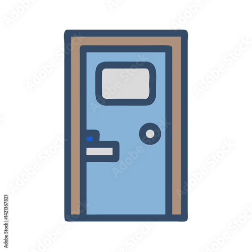 Hotel Room Door Icon Representing Accommodation and Guest Stay Access