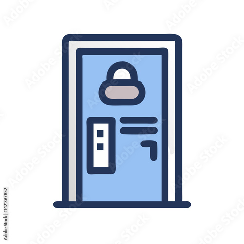 Hotel Room Door Icon Representing Accommodation and Guest Stay Access