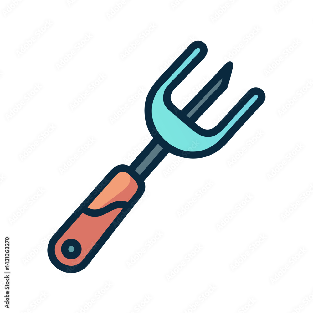 Meat Fork Icon Representing Grilling Utensil and Cooking Tool for Handling Meat Meat Fork Icon Representing Grilling Utensil and Cooking Tool for Handling Meat