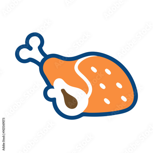 Raw Chicken Icon Representing Poultry Product and Uncooked Meat Ingredient