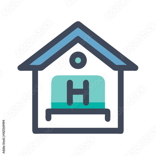 Small Hotel Icon Representing Budget Lodging and Affordable Travel Stay