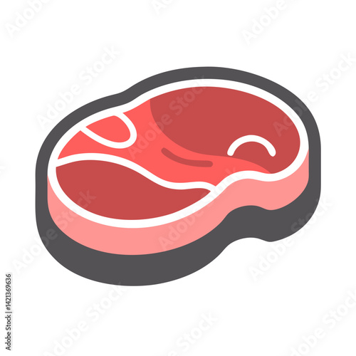 Steak Icon Representing Raw Meat and Fresh Butcher Cut