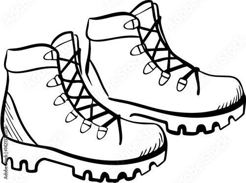 Hiking boots designed for outdoor adventures, featuring durable material and sturdy soles