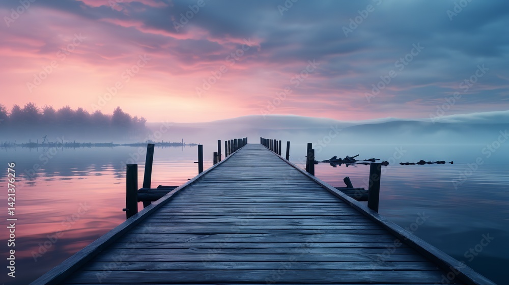 Empty wooden dock in a lake on foggy clouds Empty wooden dock in a lake on foggy clouds Empty wooden dock in a lake on foggy clouds Empty wooden dock in a lake on foggy clouds