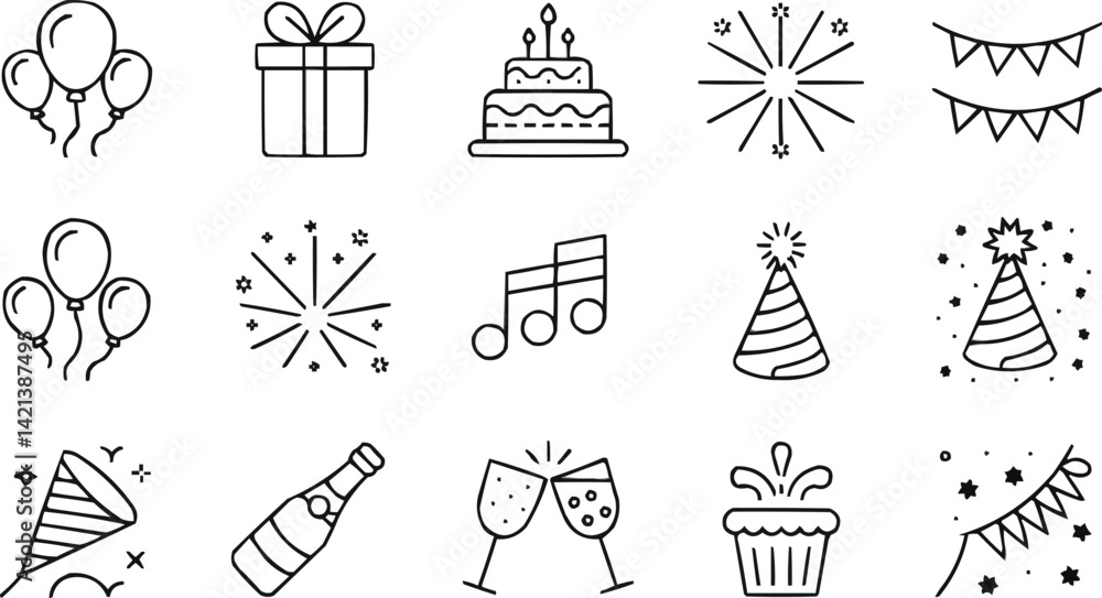 minimal festive vector, garland party icon, minimal festive vector, garland party icon,
