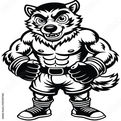 Wallpaper Mural boxer dog standing pose vector Torontodigital.ca