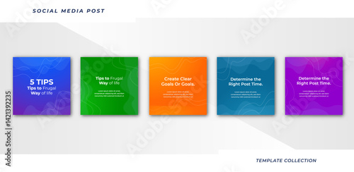 Tips for social media business marketing text here, colorful, tutorial, tips, post banner layout template background design element,