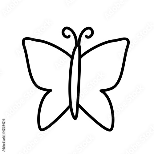 Obraz na płótnie Cute Butterfly Line Outline Kids Children w salonie