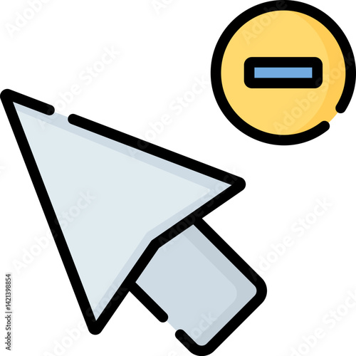 remove pointer illustration on a white background     