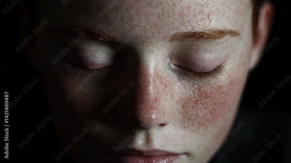 Fototapeta premium Close-up Portrait of a Person with Rosacea