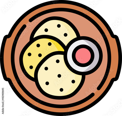 roti illustration on a white background     