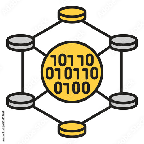 Cloud-Based Data Lake vector Icon design