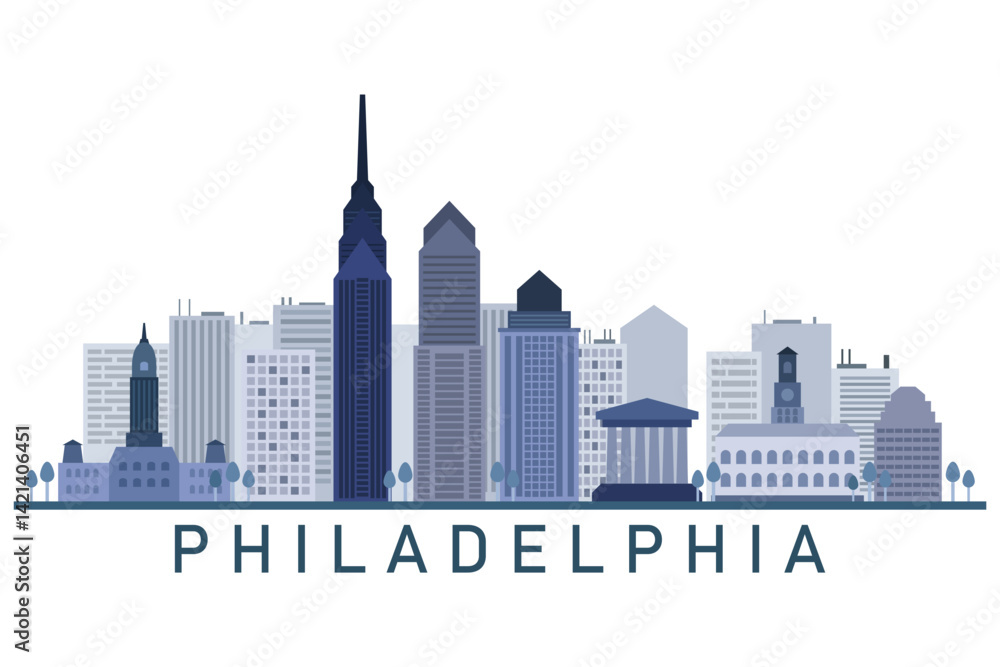 Naklejka premium Skyline philadelphia