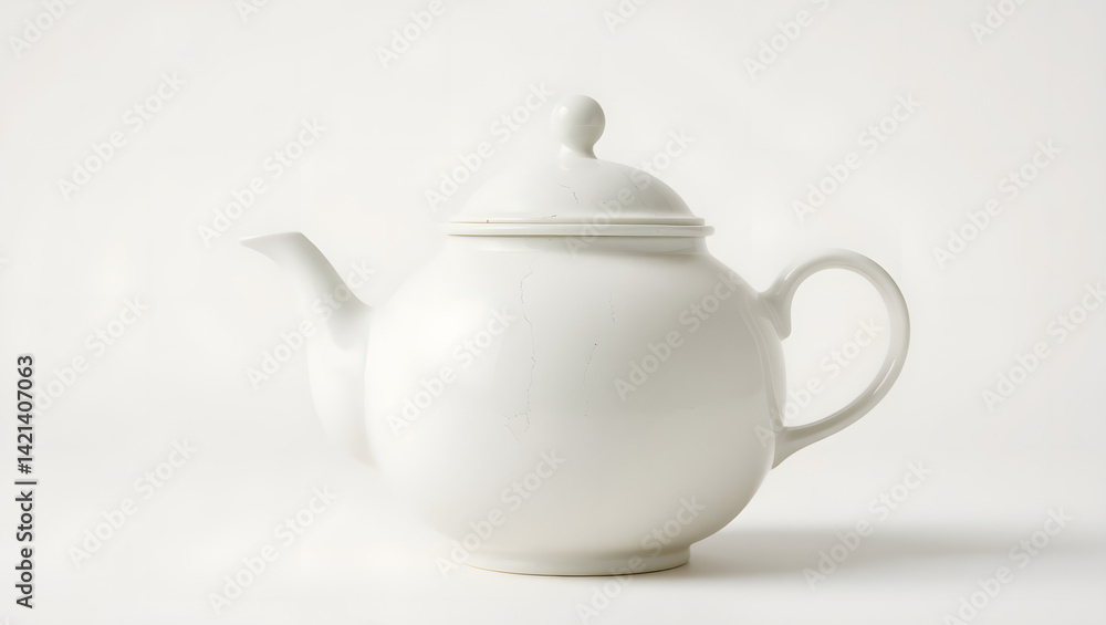 Exquisite White Ceramic Teapot Elegant Tea Brewing Vessel Exquisite White Ceramic Teapot Elegant Tea Brewing Vessel