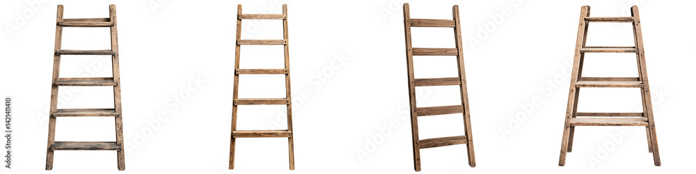 Wooden ladders for various tasks and applications. Wooden ladders for various tasks and applications.