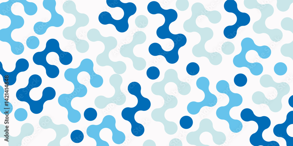 Vector abstract blue background frame of geometric shapes. Circular ornament. Pattern of dots, particles, molecules, fragments Vector abstract blue background frame of geometric shapes. Circular ornament. Pattern of dots, particles, molecules, fragments
