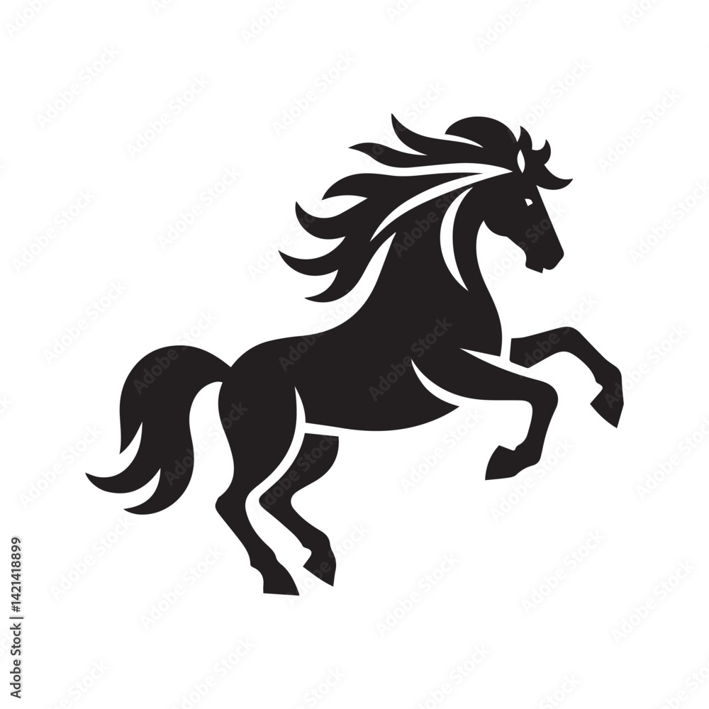 create simple black Horse Silhouette Vector with white background create simple black Horse Silhouette Vector with white background