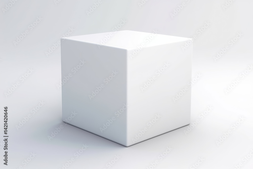 White cube on a white background. White cube on a white background.