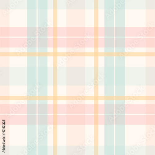 Check plaid pattern in pastel. Seamless light pastel houndstooth tartan for dress, jacket, coat, scarf, other modern spring summer autumn winter fashion fabric design.	