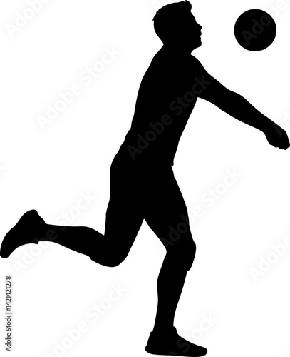 Volleyball player silhouette. Clipart image isolated on background.

