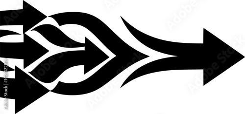 Merging arrows streamline process concept image. Clipart image isolated on white background.
