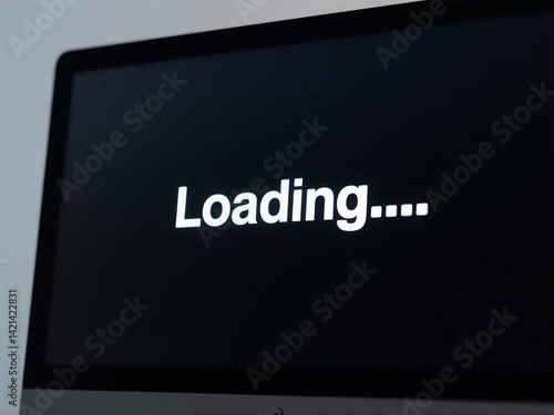 Black Screen with 'Loading' on the Compute screen.Computer Screen Loading Progress