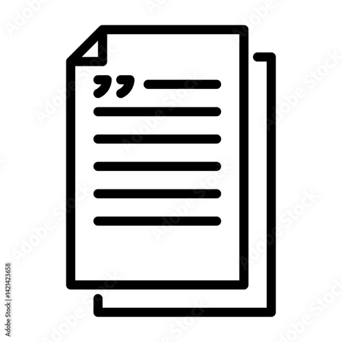 article outline icon. paper black line illustration.