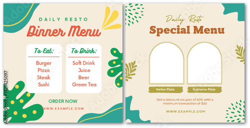 Eye-Catching Daily Resto Menu Design Template for Dinner and Special Items