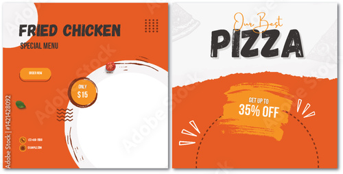 Enticing Food Promotion: Fried Chicken and Pizza Combo Special Offer