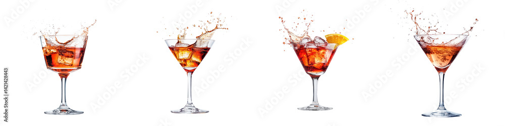 Deconstructed Cocktail with Frozen Liquid Splashes Deconstructed Cocktail with Frozen Liquid Splashes