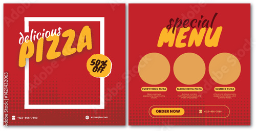 Irresistible Pizza Promotion: Special Menu and Delicious Offers Illustration