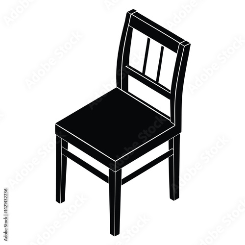 Wooden Chair Silhouette Vector – Classic Furniture and Seating Illustration
