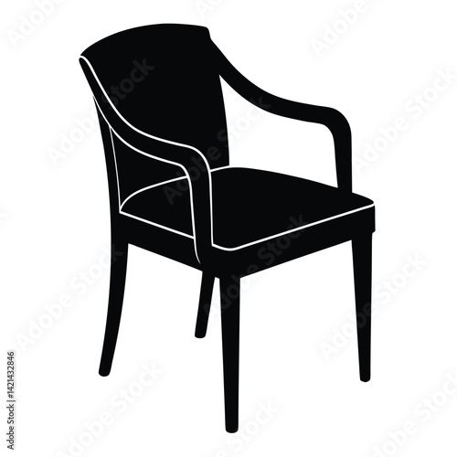 Wooden Chair Silhouette Vector – Classic Furniture and Seating Illustration

