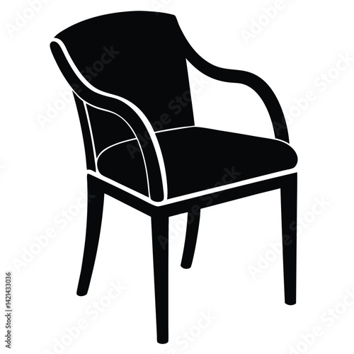 Wooden Chair Silhouette Vector – Classic Furniture and Seating Illustration

