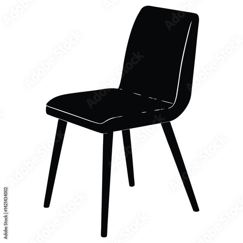 Wooden Chair Silhouette Vector – Classic Furniture and Seating Illustration
