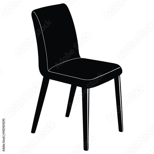 Wooden Chair Silhouette Vector – Classic Furniture and Seating Illustration
